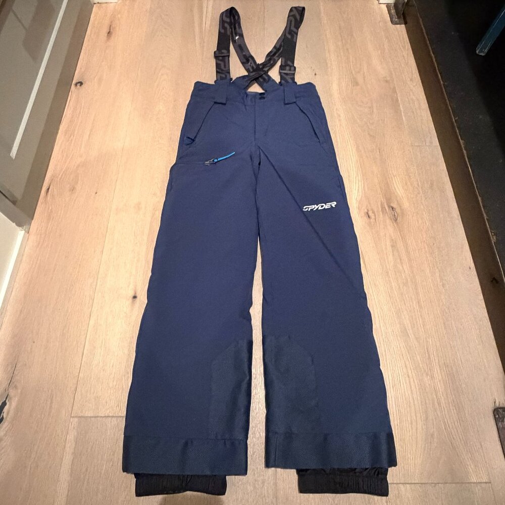 Spyder Propulsion Insulated Ski Bibs Boys Snow Pants – Navy Blue (Size 10)